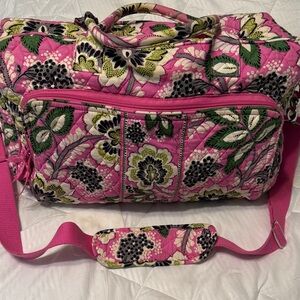 Vera Bradley Pink and Green Floral Travel Bag